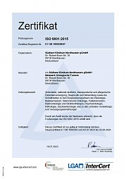 Zertifikat Netzwerk Urologische Tumore (Foto: LGA InterCert GmbH)