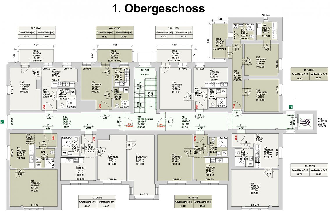 Grundriss 1. Obergeschoss - "Wohnen am Gehege" (Foto: SHK)