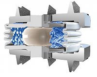 Das Bild zeigt eine k&uuml;nstliche Bandscheibenprothese der Firma &bdquo;smith & nephew&ldquo;, wie sie im S&uuml;dharz (shk)