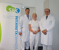 Oberarzt Albrecht Gollesch, Stationsleitung Yvonne Gro&szlig;er und Chefarzt PD Dr. med. Hinnerk Gebhardt (SHK)
