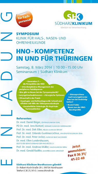 Ank&uuml;ndigung HNO-Symposium (Foto: wirsinds / SHK)